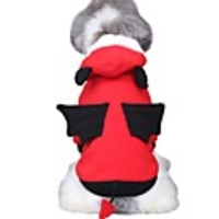Dog Halloween Costumes Costume Coat Color Block Holiday Halloween Outdoor Winter Dog Clothes Puppy Clothes Dog Outfits Red Costume for Girl and Boy Dog Polyster S M