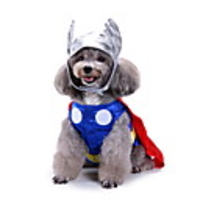 Dog Halloween Costumes Costume Shirt / T-Shirt Color Block Cosplay Cute Christmas Party Dog Clothes Breathable Blue Costume Polyester S M L XL