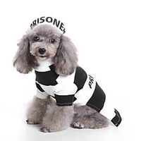 Dog Halloween Costumes Costume Shirt / T-Shirt Stripes Cosplay Casual / Sporty Christmas Party Dog Clothes Puppy Clothes Dog Outfits Breathable Black Costume for Girl and Boy Dog Polyester S M L XL