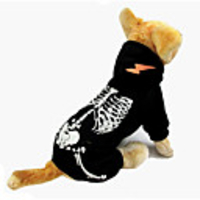 Dog Halloween Costumes Jumpsuit Puppy Clothes Skull Holiday Halloween Winter Dog Clothes Puppy Clothes Dog Outfits Warm Black Red Costume for Girl and Boy Dog Polyster XS S M L XL