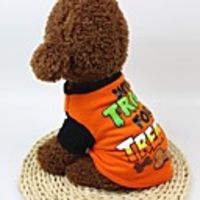 Dog Halloween Costumes Shirt / T-Shirt Puppy Clothes"es Sayings Halloween Dog Clothes Puppy Clothes Dog Outfits White Black Orange Costume for Girl and Boy Dog Polyster XS S M L XL