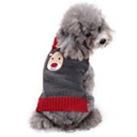 Dog Halloween Costumes Sweater Puppy Clothes British Christmas Reindeer Halloween Christmas Dog Clothes Puppy Clothes Dog Outfits Gray Costume for Girl and Boy Dog Acrylic Fibers XXS XS S M L XL