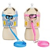 Dog Harness Leash Walking Running Vest Plaid / Check Stripes Cotton Husky Golden Retriever Beagle Bulldog Cocker Spaniel Bichon Frise Pink Blue 1pc