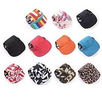 Dog Hats,  Caps Bandanas Striped"es Sayings Stylish Windbreaker Dog Clothes Puppy Clothes Dog Outfits White / Red Camouflage Color Rainbow Costume for Girl and Boy Dog Fabric S M L XL