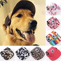 Dog Hoodie Bandanas Hats Sport Hat Floral Botanical Dog Clothes Puppy Clothes Dog Outfits Camouflage Color Stripe Red / White Costume for Girl and Boy Dog Terylene Oxford Fabric miniinthebox