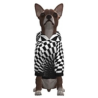 Dog Hoodie Graphic Optical Illusion 3D Print Ordinary Fashion Casual / Daily Dog Clothes Puppy Clothes Dog Outfits Breathable Black / White Costume for Girl and Boy Dog Polyster S M L XL
