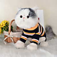 Dog Hoodie Jumpsuit Stripes Casual / Sporty Fashion Casual / Daily Winter Dog Clothes Breathable Black Yellow Red Costume Cotton S M L XL XXL