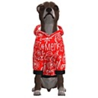 Dog Hoodie Letter Number Merry Christmas Casual / Sporty Fashion Christmas Casual / Daily Winter Dog Clothes Puppy Clothes Dog Outfits Breathable Red Costume for Girl and Boy Dog Polyster S M L XL