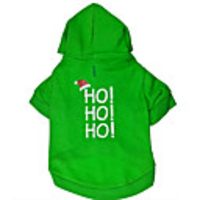 Dog Hoodie Letter Number Waterproof Fashion Winter Dog Clothes Green Costume Cotton XS S M L