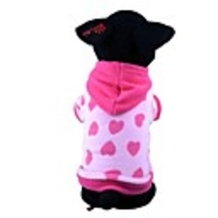 Dog Hoodie Pajamas Heart Casual / Daily Winter Dog Clothes Red Blue Costume Polar Fleece Cotton XS S M L