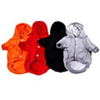 Dog Hoodie Solid Colored Basic Cute Casual / Daily Winter Dog Clothes Puppy Clothes Dog Outfits Breathable Black Red Orange Costume for Girl and Boy Dog Cotton S M L XL
