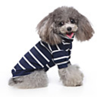Dog Hoodie Stripes Cute Casual / Daily Winter Dog Clothes Warm Red Blue Gray Costume Cotton Polyster S M L XL