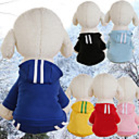 Dog Hoodie Sweatshirt Solid Colored Casual / Daily Sports Winter Dog Clothes Black Yellow Red Costume Cotton S M L XL XXL