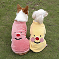 Dog Jacket Fleece Vest Smile Face Sweet Cute Casual / Daily Outdoor Winter Dog Clothes Puppy Clothes Dog Outfits Breathable Yellow Pink Costume for Girl and Boy Dog Cotton XS S M L XL XXL
