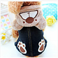 Dog Jumpsuit Dog Clothes Cartoon Gray Brown Cotton Costume For Spring Fall Winter Casual / Daily