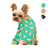 Dog Jumpsuit Pajamas Milk Cows Printed Animals Casual / Daily Dog Clothes Puppy Clothes Dog Outfits Breathable Yellow Blue Green Costume for Girl and Boy Dog Polyster S M L XL