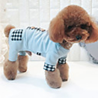 Dog Jumpsuit Pajamas Plaid / Check Casual / Sporty Cute Casual / Daily Winter Dog Clothes Breathable Yellow Blue Pink Costume Cotton S M L XL XXL