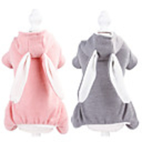 Dog Jumpsuit Pajamas Rabbit / Bunny Casual / Sporty Cute Casual / Daily Winter Dog Clothes Breathable Pink Gray Costume Fleece XS S M L XL