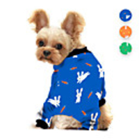Dog Jumpsuit Pajamas Rabbit / Bunny Printed Cute Casual / Daily Dog Clothes Puppy Clothes Dog Outfits Breathable Blue Orange Green Costume for Girl and Boy Dog Polyster S M L XL