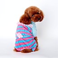 Dog Jumpsuit Pajamas Stripes Casual / Daily Winter Dog Clothes Yellow Blue Pink Costume Corduroy S M L XL XXL