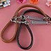 Dog Leash Genuine Leather Black Brown