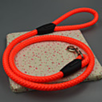 Dog Leash PU Leather Red Gold