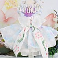 Dog Outfits Dress Puppy Clothes Flower Wedding Dog Clothes Puppy Clothes Dog Outfits White Costume for Girl and Boy Dog Polyster XS S