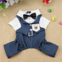 Dog Outfits Tuxedo Jacket Striped Wedding Wedding Party Outdoor Winter Dog Clothes Blue Green Dark Blue Costume Polyster XS S M L XL