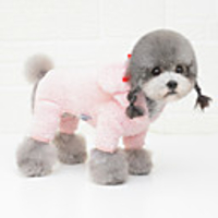 Dog Pajamas Solid Colored Casual / Sporty Cute Casual / Daily Winter Dog Clothes Breathable Purple Blue Pink Costume Flannel Fabric S M L XL XXL