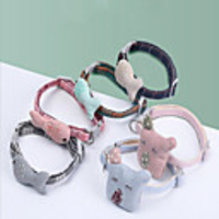 Dog Pets Collar Adjustable Cute and Cuddly Outdoor Walking Cartoon Polyester Small Dog Khaki Green 1pc