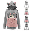 Dog Rabbits Cat Carrier Bag Travel Backpack Pet Carrier Shirts Puppy Holder Pet Pouch Hoodie Portable Warm Soft Animal Terylene Cotton puppy Small Dog Outdoor Dark Gray Gray