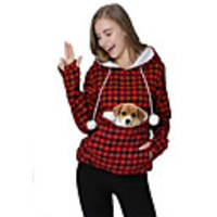 Dog Rabbits Cat Carrier Bag Travel Backpack Pet Carrier Shirts Puppy Holder Pet Pouch Hoodie Portable Warm Soft Plaid / Check Terylene Cotton puppy Small Dog Outdoor Black Red Blue