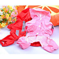 Dog Rain Coat Solid Colored Sports Outdoor Dog Clothes Red Pink Costume Nylon XS S M L XL XXL