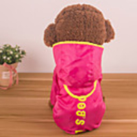 Dog Rain Coat Waterproof Puppy Clothes Solid Colored Slogan Waterproof Windproof Outdoor Dog Clothes Puppy Clothes Dog Outfits Waterproof Yellow Fuchsia Light Blue Costume Baby Small Dog for Girl and