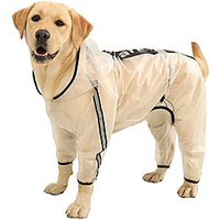 Dog Raincoat Dog Hooded Slicker Poncho 4 Legs Dog Rain Jacket with Reflective Stripe Transparent Water Proof Resistant Dog Rain Snow Clothes for Small Medium Large Dogs miniinthebox