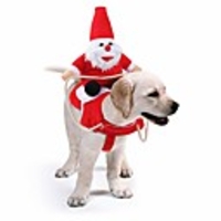 dog santer claus riding christmas costume funny pet cowboy rider horse designed dogs cats clothes apparel party dress up clothing christmas halloween