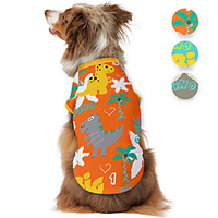 Dog Shirt / T-Shirt Dinosaur Animal Cartoon Funny Cute Casual / Daily Dog Clothes Puppy Clothes Dog Outfits Breathable Blue Orange Gray Costume for Girl and Boy Dog Polyster S M L XL