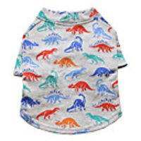 Dog Shirt / T-Shirt Dinosaur Fashion Cute Casual / Daily Winter Dog Clothes Puppy Clothes Dog Outfits Breathable Gray Costume for Girl and Boy Dog Cotton S M L XL