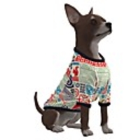 Dog Shirt / T-Shirt Print Geometic Casual / Sporty Fashion Christmas Casual / Daily Winter Dog Clothes Puppy Clothes Dog Outfits Breathable Green Costume for Girl and Boy Dog Polyster S M L XL