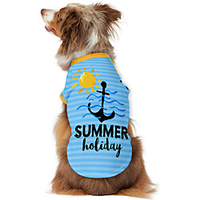 Dog Shirt / T-Shirt Print Summer Holiday Adorable Cute Casual / Daily Dog Clothes Puppy Clothes Dog Outfits Breathable Yellow Blue Pink Costume for Girl and Boy Dog Polyster S M L XL