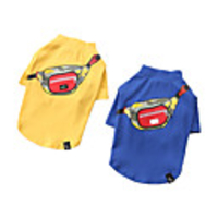 Dog Shirt / T-Shirt Printed Fashion Cute Casual / Daily Winter Dog Clothes Puppy Clothes Dog Outfits Breathable Yellow Blue Costume for Girl and Boy Dog Cotton S M L XL XXL 3XL