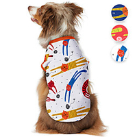 Dog Shirt / T-Shirt Printed Unique Unusual Cartoon Funny Cute Casual / Daily Dog Clothes Puppy Clothes Dog Outfits Breathable White Red Blue Costume for Girl and Boy Dog Polyster S M L XL