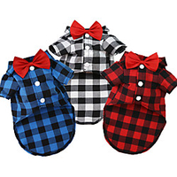 Dog Shirt / T-Shirt Puppy Clothes Plaid / Check Fashion Casual Daily Dog Clothes Puppy Clothes Dog Outfits Black / White Red Blue Costume for Girl and Boy Dog Terylene S M L XL miniinthebox