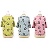 Dog Shirt / T-Shirt Rabbit / Bunny Basic Cute Casual / Daily Winter Dog Clothes Puppy Clothes Dog Outfits Breathable Yellow Pink Green Costume for Girl and Boy Dog Cotton S M L XL XXL