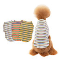 Dog Shirt / T-Shirt Stripes Stripes Casual / Daily Dog Clothes Puppy Clothes Dog Outfits Breathable Yellow Pink Green Costume for Girl and Boy Dog Cotton S M L XL XXL