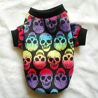 Dog Shirt / T-Shirt Sweatshirt Skull Dog Clothes Puppy Clothes Dog Outfits Multicolor Black Sweatshirts for Girl and Boy Dog XS S M L XL XXL miniinthebox