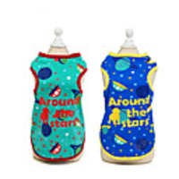 Dog Shirt / T-Shirt Vest Printed Basic Cute Casual / Daily Dog Clothes Puppy Clothes Dog Outfits Breathable Blue Green Costume for Girl and Boy Dog Cotton S M L XL XXL
