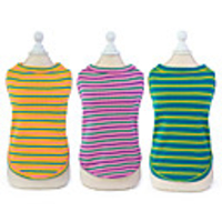 Dog Shirt / T-Shirt Vest Stripes Basic Cute Casual / Daily Dog Clothes Puppy Clothes Dog Outfits Breathable Yellow Red Green Costume for Girl and Boy Dog Cotton S M L XL XXL