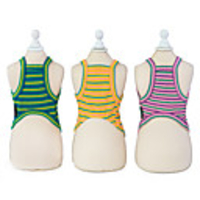 Dog Shirt / T-Shirt Vest Stripes Basic Cute Casual / Daily Dog Clothes Puppy Clothes Dog Outfits Breathable Yellow Red Green Costume for Girl and Boy Dog Cotton S M L XL XXL