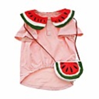 Dog Shirt / T-Shirt Vest Watermelon Printed Elegant Cute Casual / Daily Dog Clothes Puppy Clothes Dog Outfits Breathable Pink Costume for Girl and Boy Dog Cotton XS S M L XL XXL